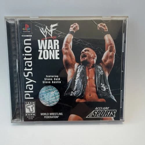 WWF War Zone PS1 Sony PlayStation 1 Complete Tested Working Wrestling Game WWE