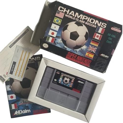 Champions World Class Soccer Game Super Nintendo Ent System, 1994 Authentic CIB