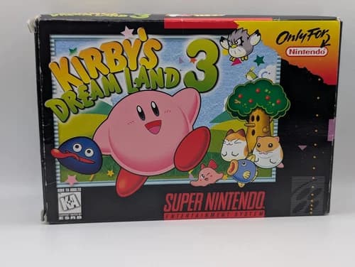 KIRBY'S DREAM LAND 3 SNES SUPER NINTENDO CIB, GREAT CONDITION!