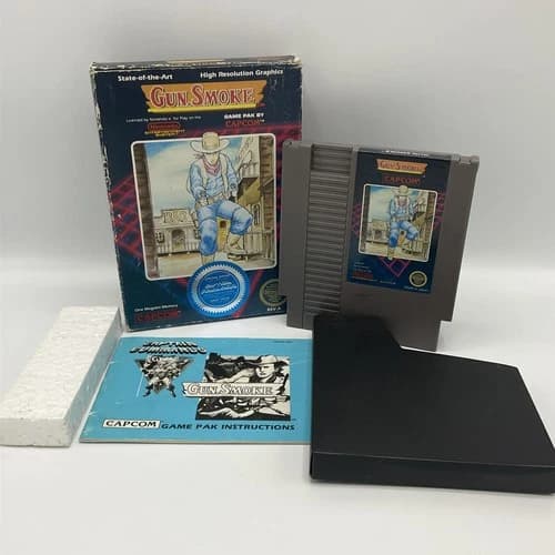 Gun.Smoke (Nintendo NES) CIB Complete in Box w/ Manual - Authentic