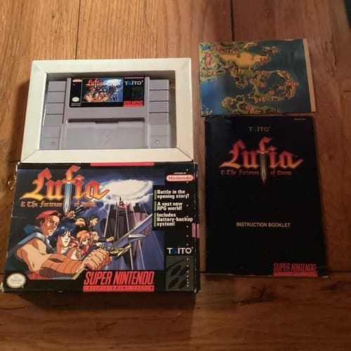 Lufia and the Fortress of Doom - Super Nintendo SNES - Complete Manual Map CIB