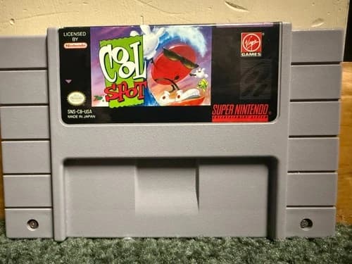COOL SPOT for SNES Super Nintendo video game cart only TESTED '93 Virgin 7-Up VG